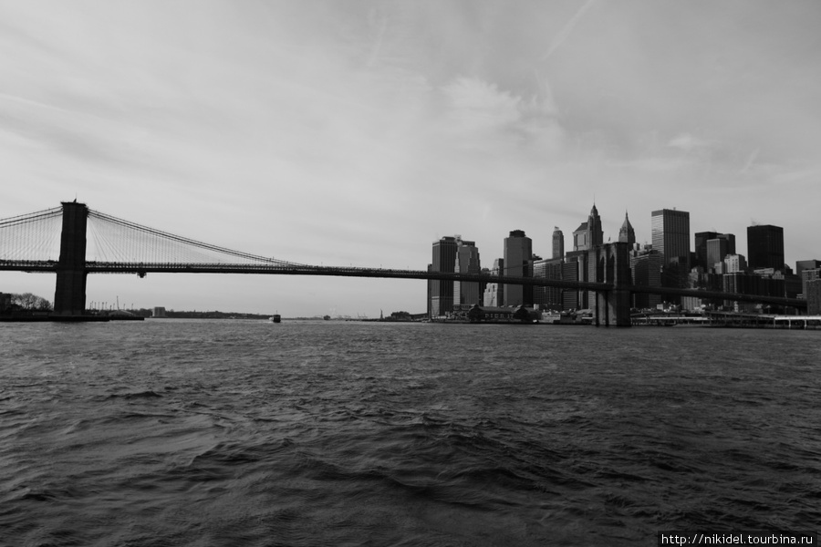 Бруклинский мост и Манхэттен Нью-Йорк, CША