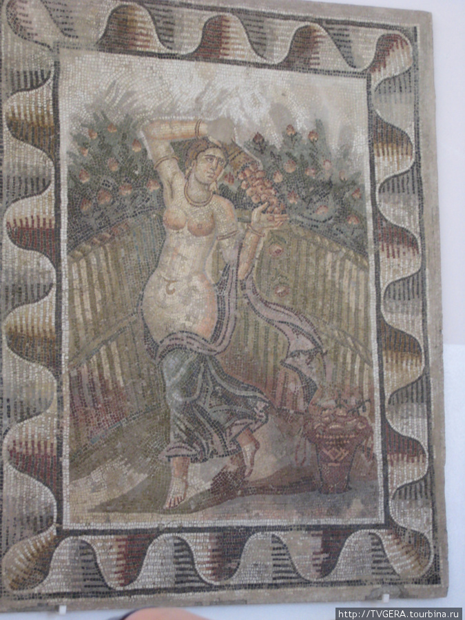 Одна из мозаик  в музее Бордо.Великолепные коллекции скульптуры,предметов быта,археологических находок  римской эпохи,особенно хороши  мозаики.Правда,в Неаполе интересней ,т.к. из Помпеи привезено все хорошо сохранившиеся и в том числе- самая большая мозаичная картина в мире-Александр Макенонский. Гид будет врать ,что  музей обладает самой большой коллекцией в мире. Просто он не был в Помпее. Тунис