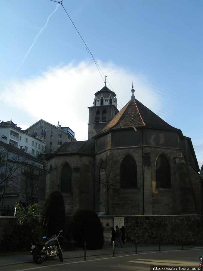 Вид на церковь Женева, Швейцария