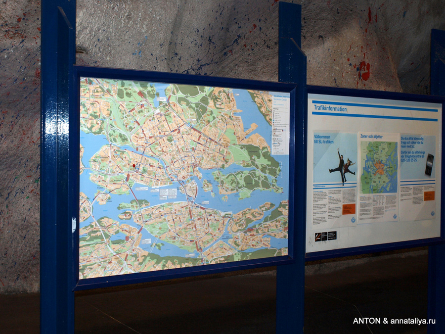 Карта города и схема метро есть на каждой станции Стокгольм, Швеция