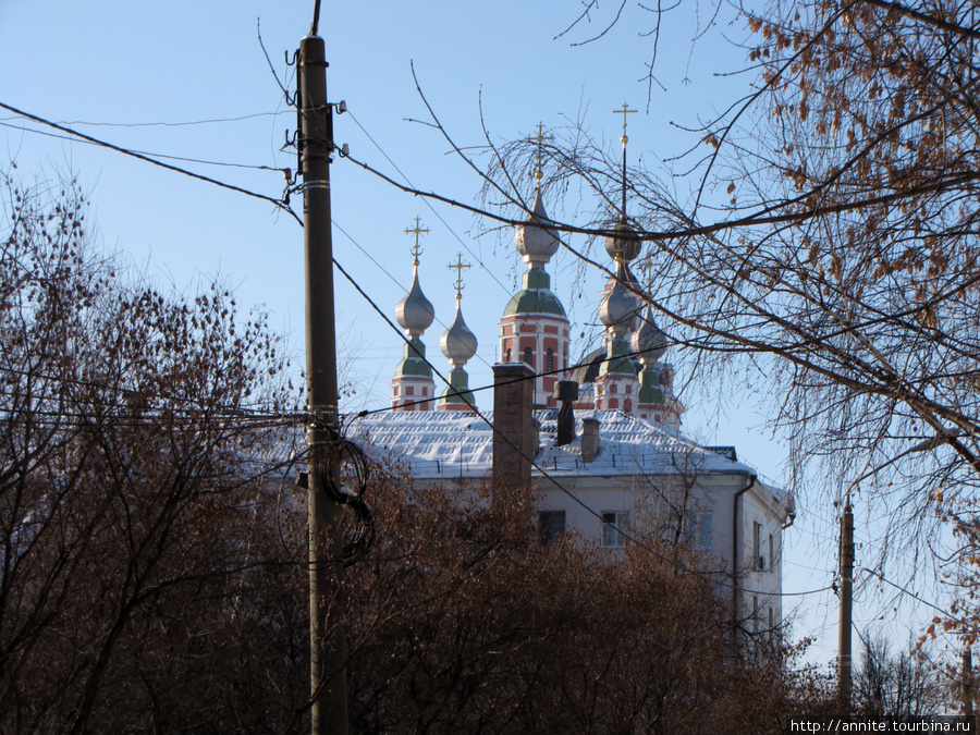 Купола Николо-Ямского храма с ул. Электрозаводской. Рязань, Россия