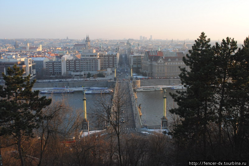 Чехув мост с высоты Летны Прага, Чехия