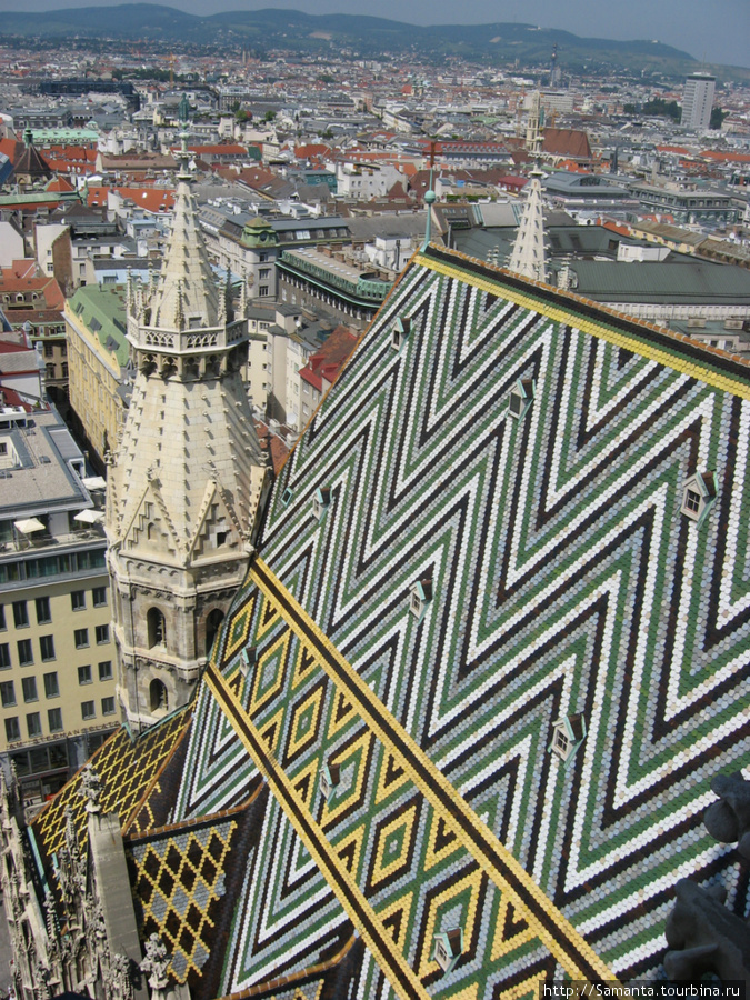 Собор Св. Стефана и вид на Вену с собора Вена, Австрия