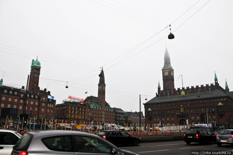 Вид на Ратушную площадь Копенгаген, Дания