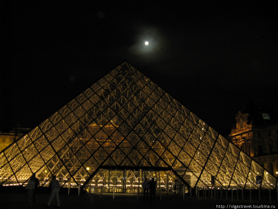 Ночной Лувр Париж, Франция