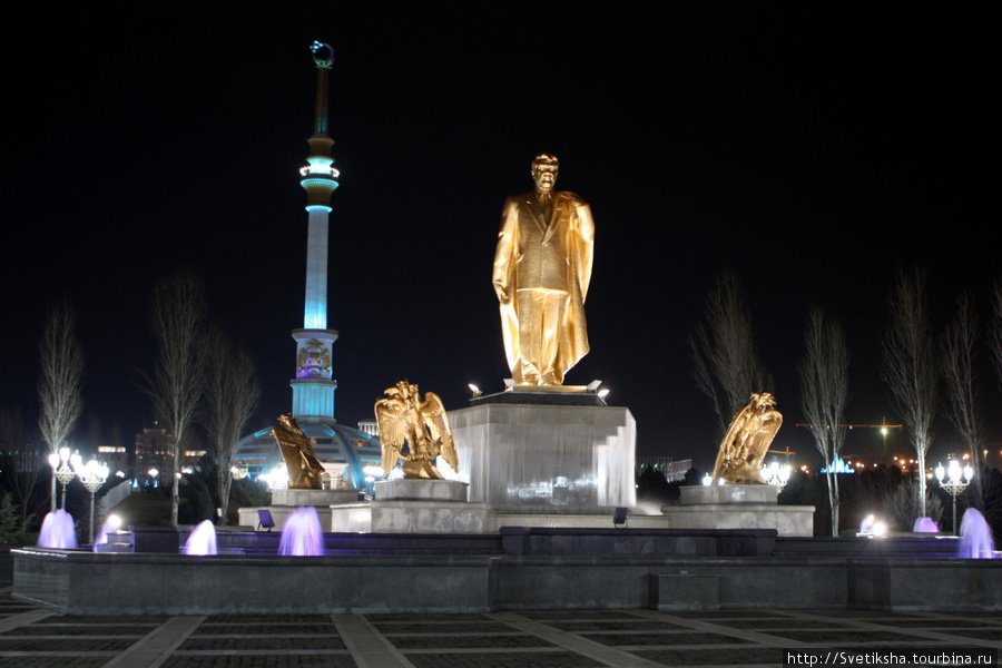 Ночной Ашхабад Ашхабад, Туркмения