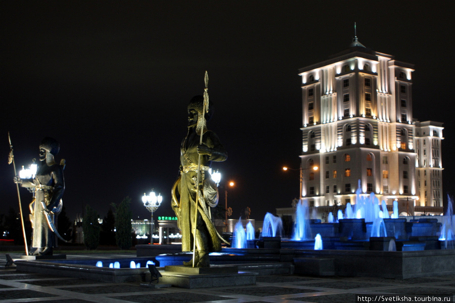 Ночной Ашхабад Ашхабад, Туркмения