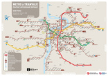 Карта метро и трамваев в городе Прага.