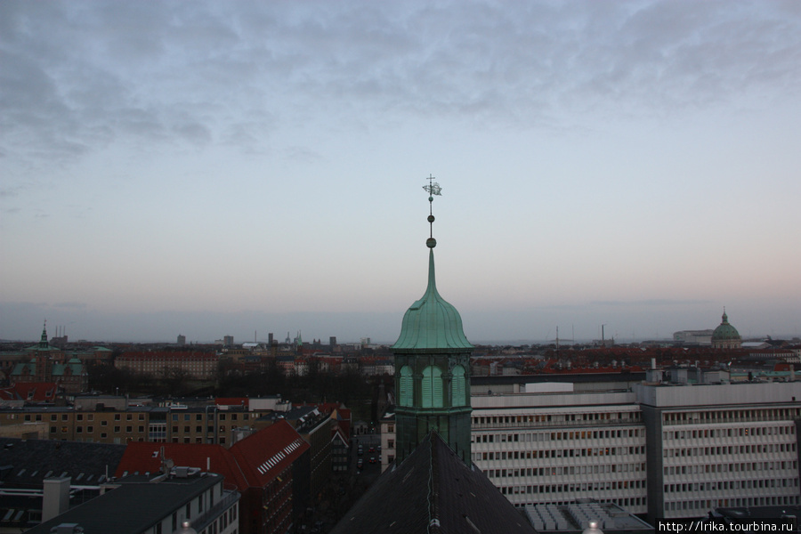 Вечерний город с высоты Копенгаген, Дания