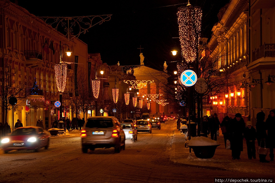 Старый ночной город Вильнюс Вильнюс, Литва