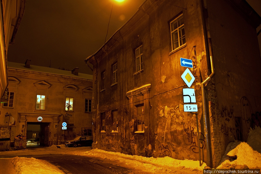 Старый ночной город Вильнюс Вильнюс, Литва