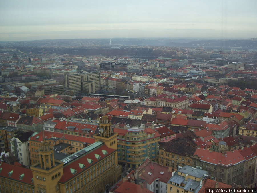 Вид со смотровой площадки Телебашни Прага, Чехия