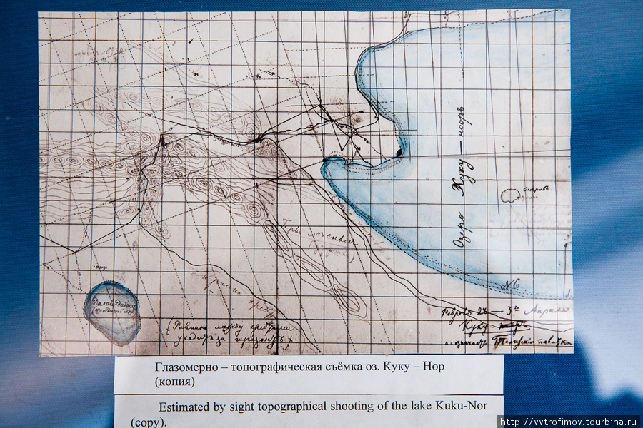 Копия карты, нарисованной Пржевальским Каракол, Киргизия