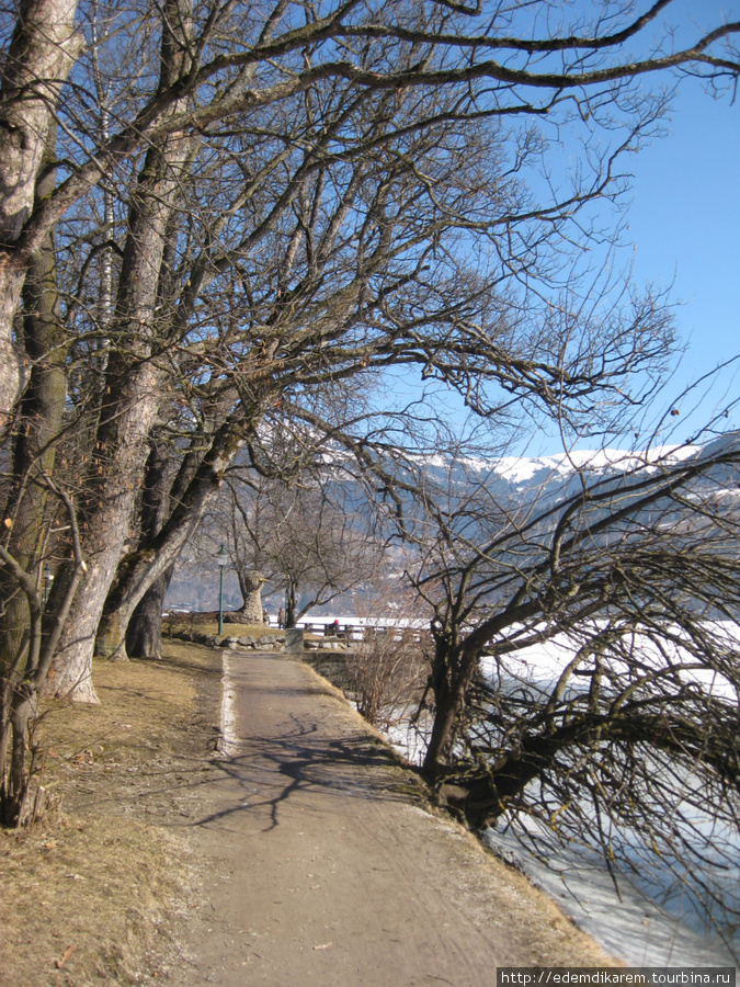 Живописный поселок на берегу озера Цель-ам-Зее, Австрия