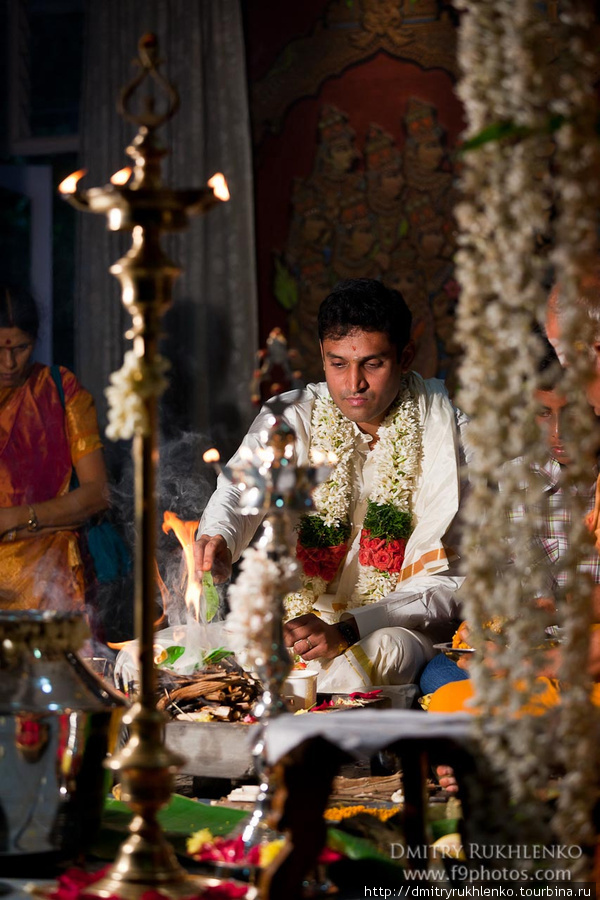 Традиционная индийская свадьба в штате Tamil Nadu, India Ченнаи, Индия