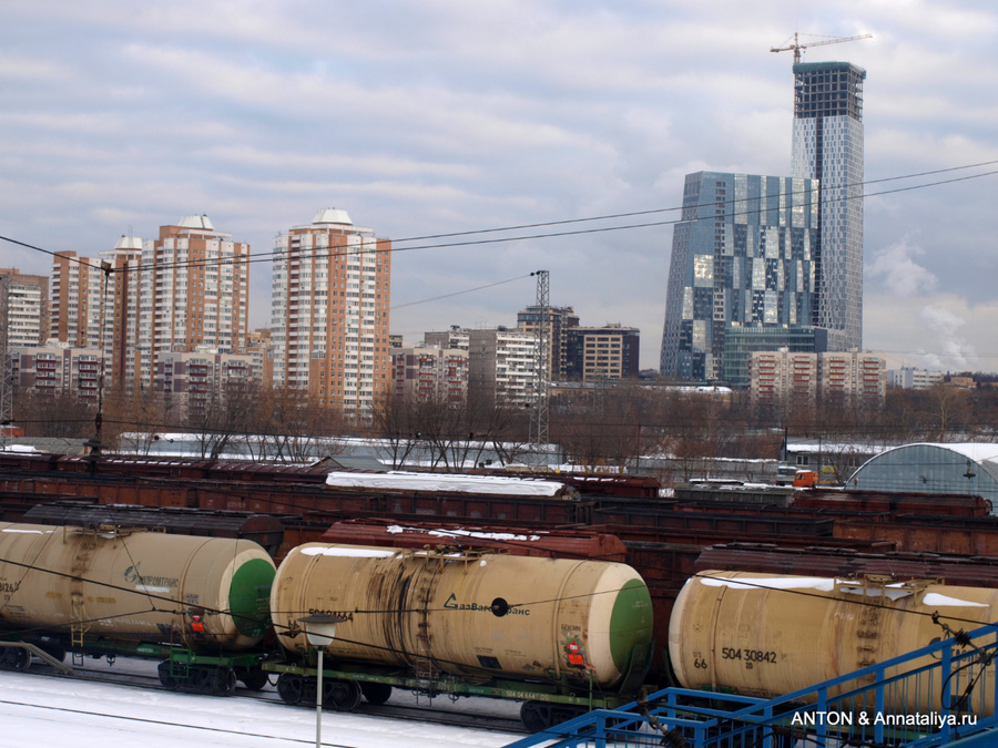 Вид на Москву с моста станции Москва, Россия