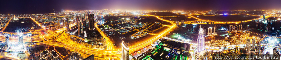 Панорама на 180º. На сегодняшний день моя самая высотная ночная панорама! Дубай, ОАЭ