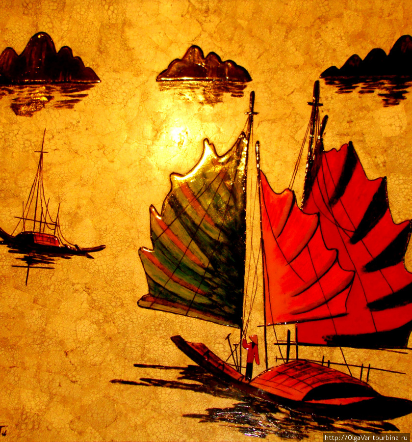 Халонг. Лаковая живопись Халонг бухта, Вьетнам