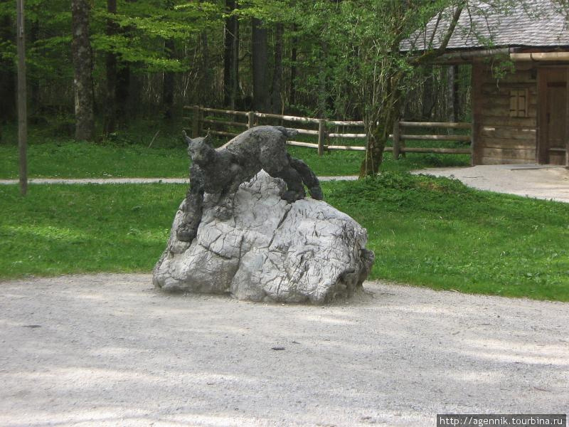 Скульптура рыси Рамзау-Берхтесгаден, Германия