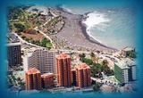 вид сверху на апартаменты  Valle-Luz, и Playa Jardin в Puerto-de-la-Cruz