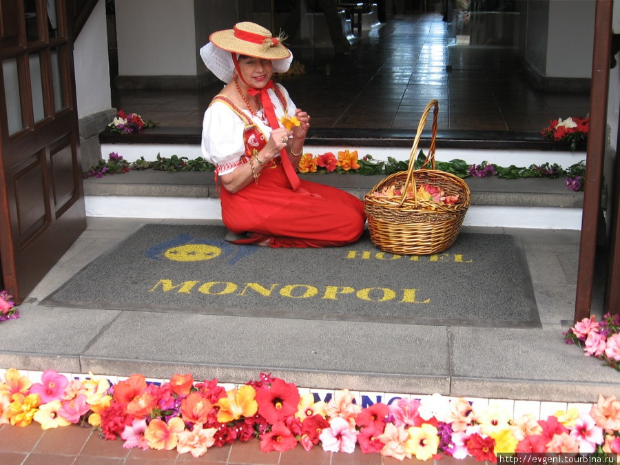 отель MONOPOL — так всегда украшен вход Пуэрто-де-ла-Крус, остров Тенерифе, Испания