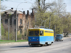 Путевой вагон на улице Академика Павлова.