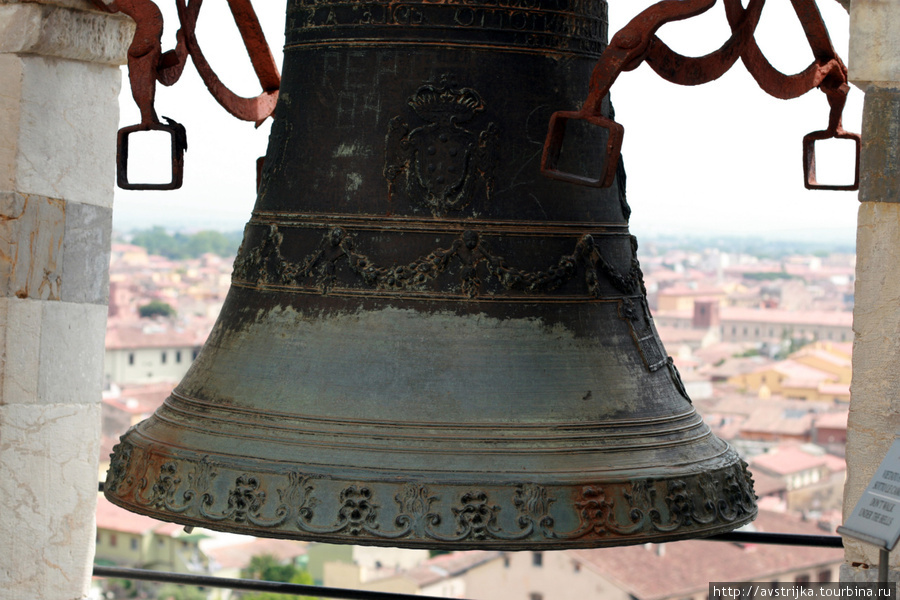 Город с высоты падающей башни Пиза, Италия
