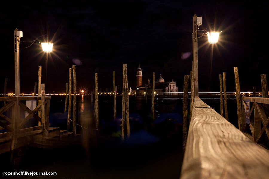 Ночной причал Венеция, Италия