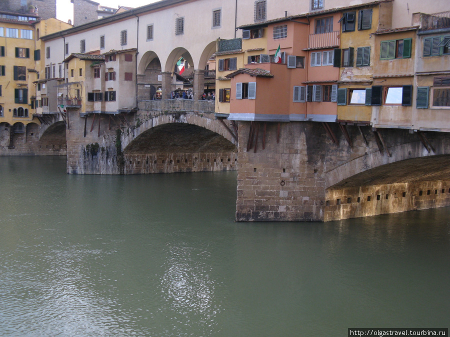 Мост Векио с ювелирными магазинами. Флоренция, Италия