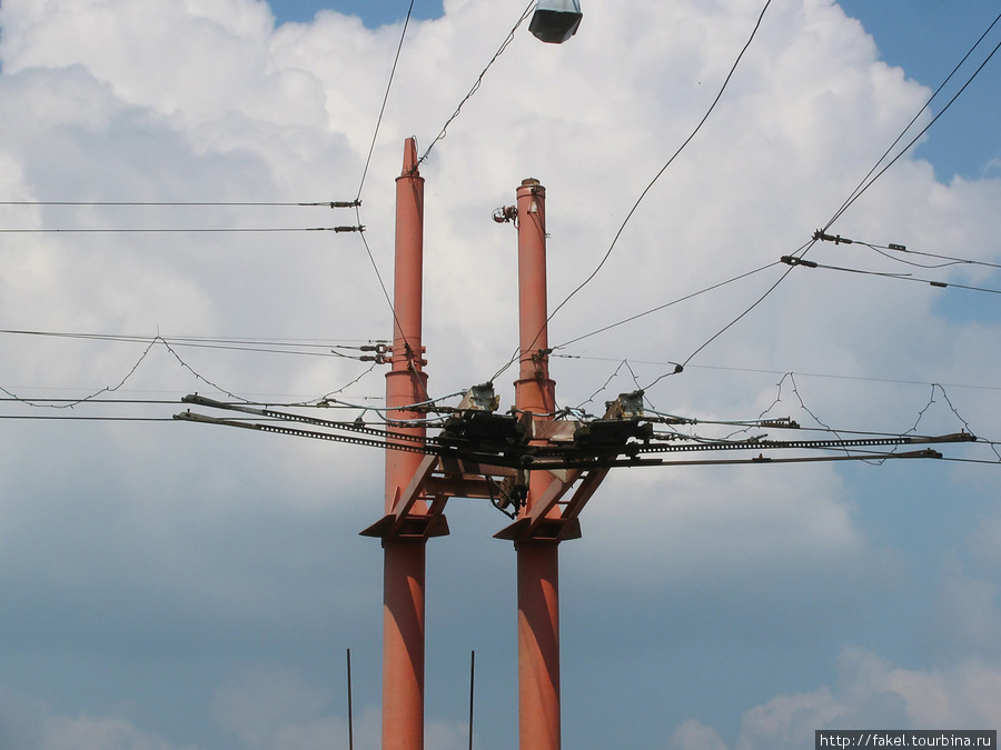 Контактная троллейбусная сеть на разводном мосту Николаев, Украина