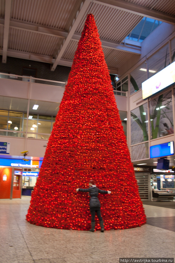 елка на вокзале Гааги Гаага, Нидерланды