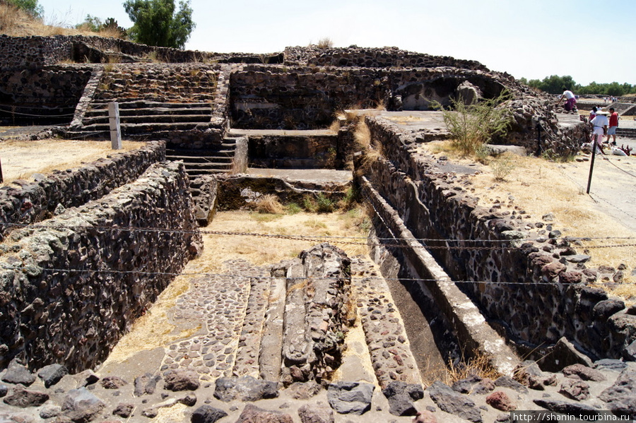 Руины жилых зданий Теотиуакан пре-испанский город тольтеков, Мексика