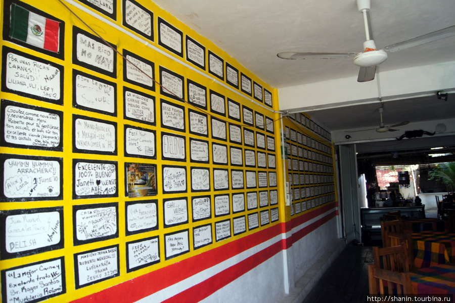 Стена в кафе Тулум, Мексика