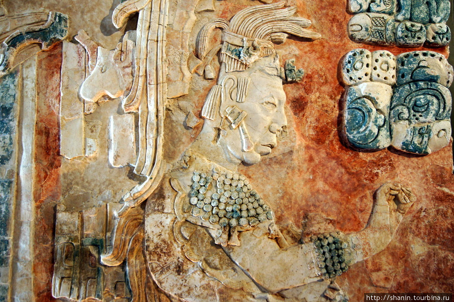 Рисунок на камне Паленке, Мексика