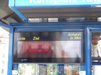 Остановка автобуса с информационным щитом