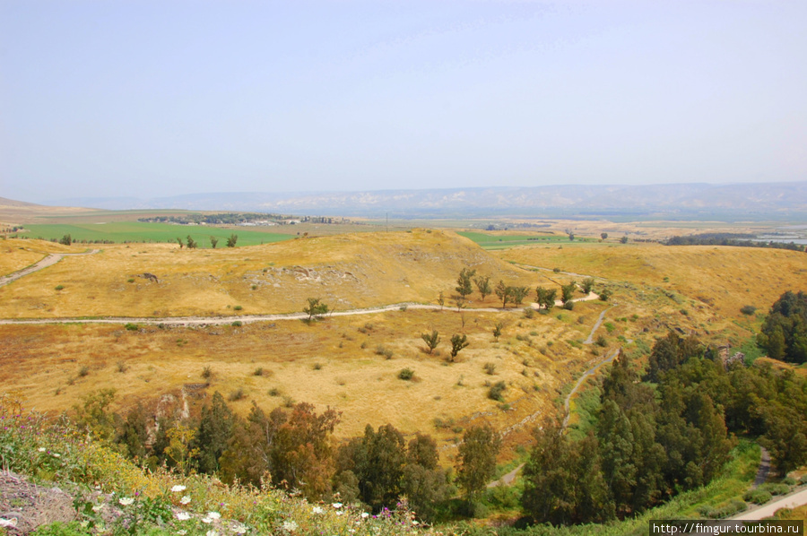 Вид с холма на Изреельскую долину. Бейт-Шеан, Израиль