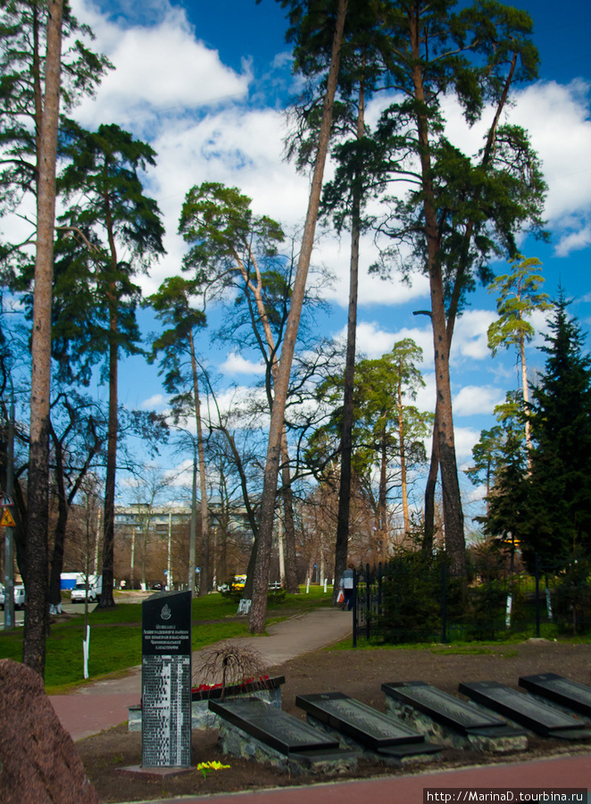 Аллея и памятник героям Чернобыля Киев, Украина