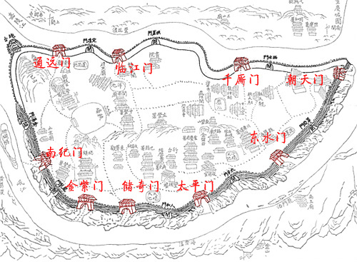 Схема городских ворот г. Чунцина Чунцин, Китай