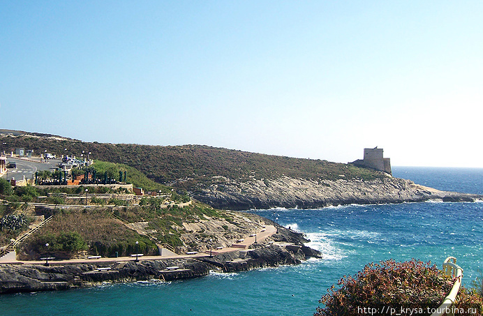 В городе очень красивая береговая линия Шленди, Мальта