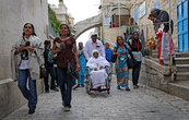 Паломники на Виа Долороза в Иерусалиме