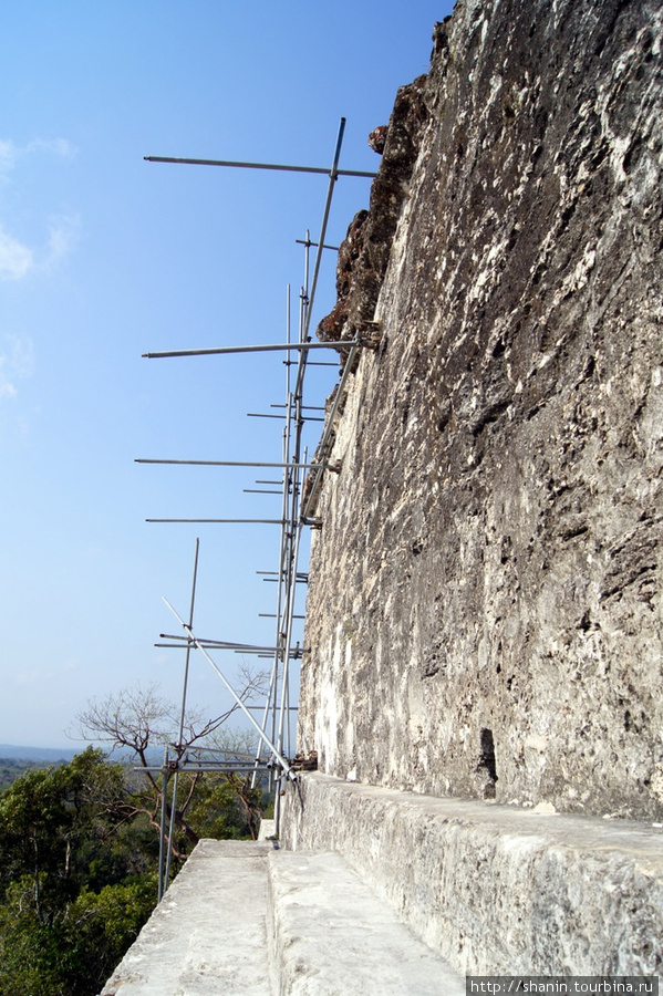 Вершина пирамиды в Тикале Тикаль Национальный Парк, Гватемала