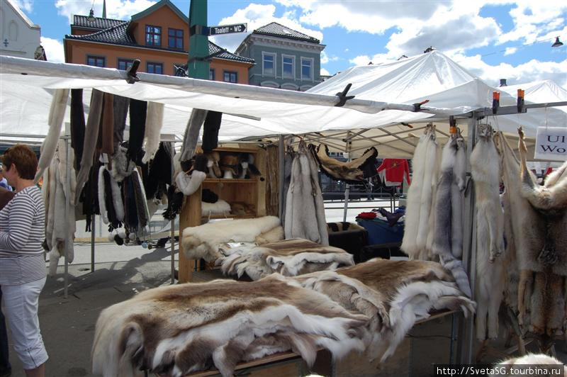 Рынок на набережной Берген, Норвегия
