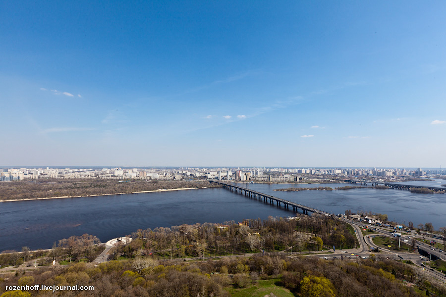 Левый берег, мост Патона, Харьковский, Поздняки Киев, Украина