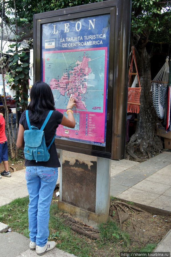 У карты туристических достопримечательностей Леон, Никарагуа