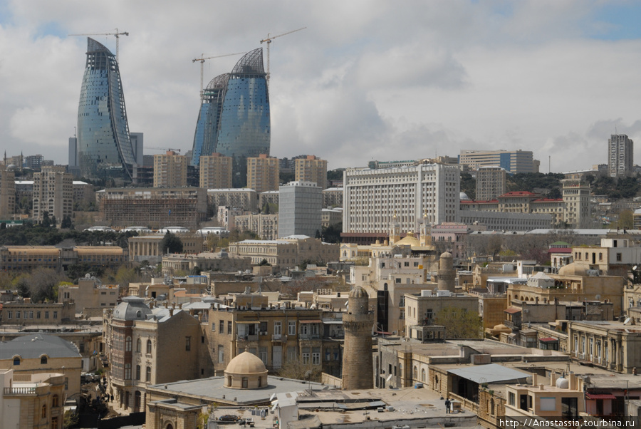 Фотография Старого города с крыши Девичьей башни Баку, Азербайджан