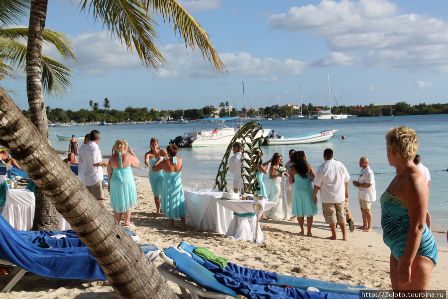 Американцы очень любят устраивать свадебные церемонии на пляже Доминиканская Республика