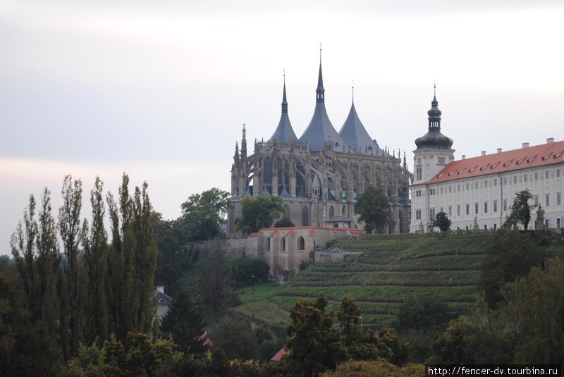 Вид на собор Барбары и иезуитский монастырь Кутна-Гора, Чехия