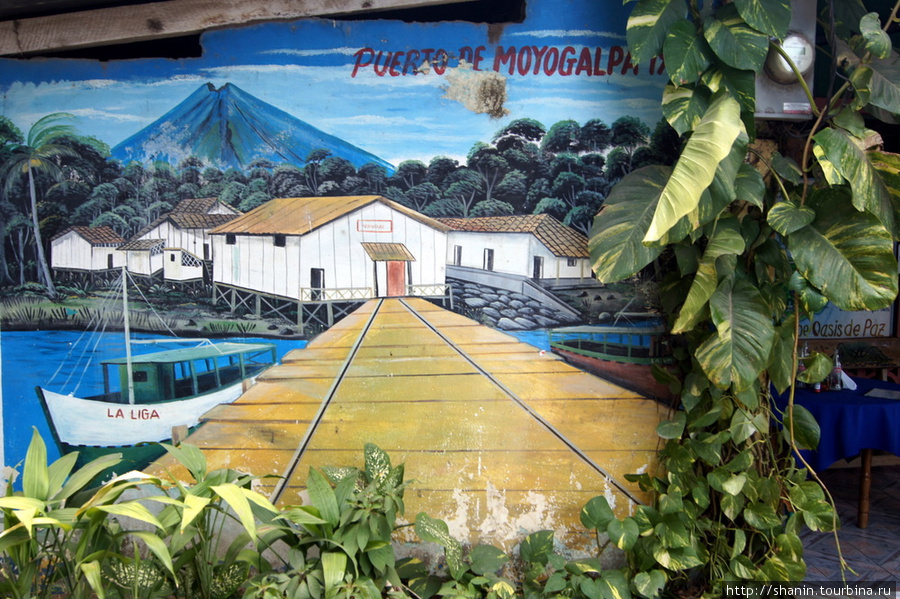 Фреска с изображением Моягальпы Моягальпа, остров Ометепе, Никарагуа