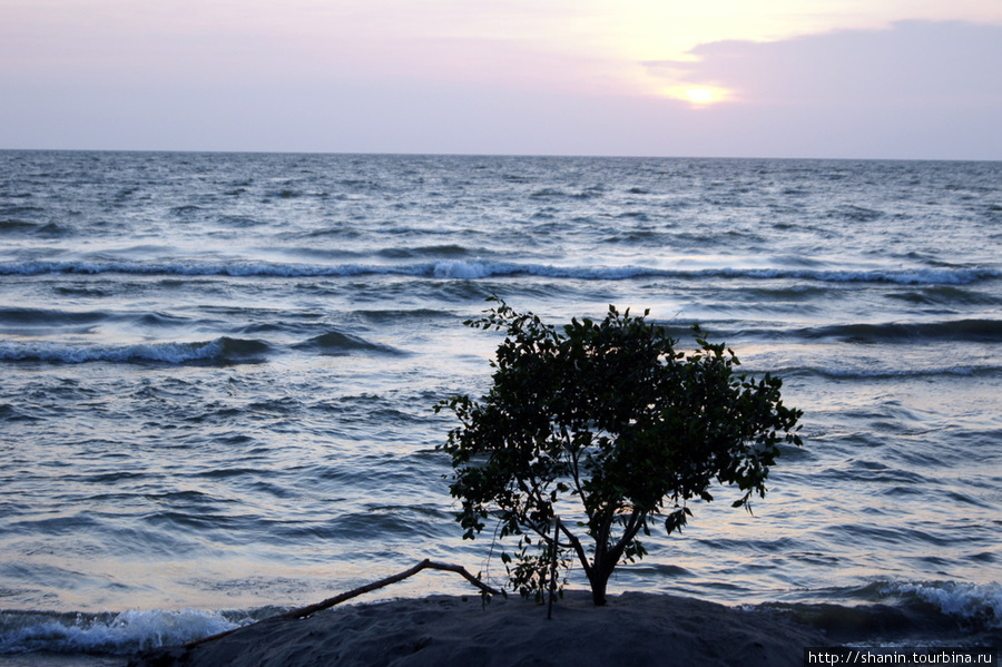 Рассвет в Санто-Доминго на пляже Остров Ометепе, Никарагуа