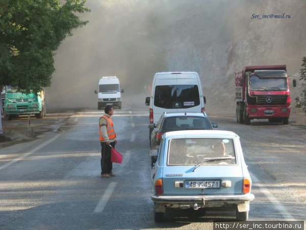 Дорожные работы на перевале Бодрум, Турция